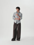 Triple-Pleat Wide Trousers