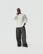 Pleated Barrel Trousers — styling view