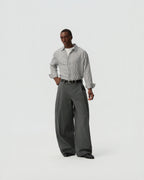Pleated Barrel Trousers — styling view