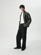 Single-Pleat Tapered Trousers