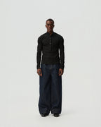 Raw Straight-Leg Jeans — styling view