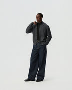 Raw Straight-Leg Jeans — styling view