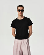Angle Cropped Tee in Black