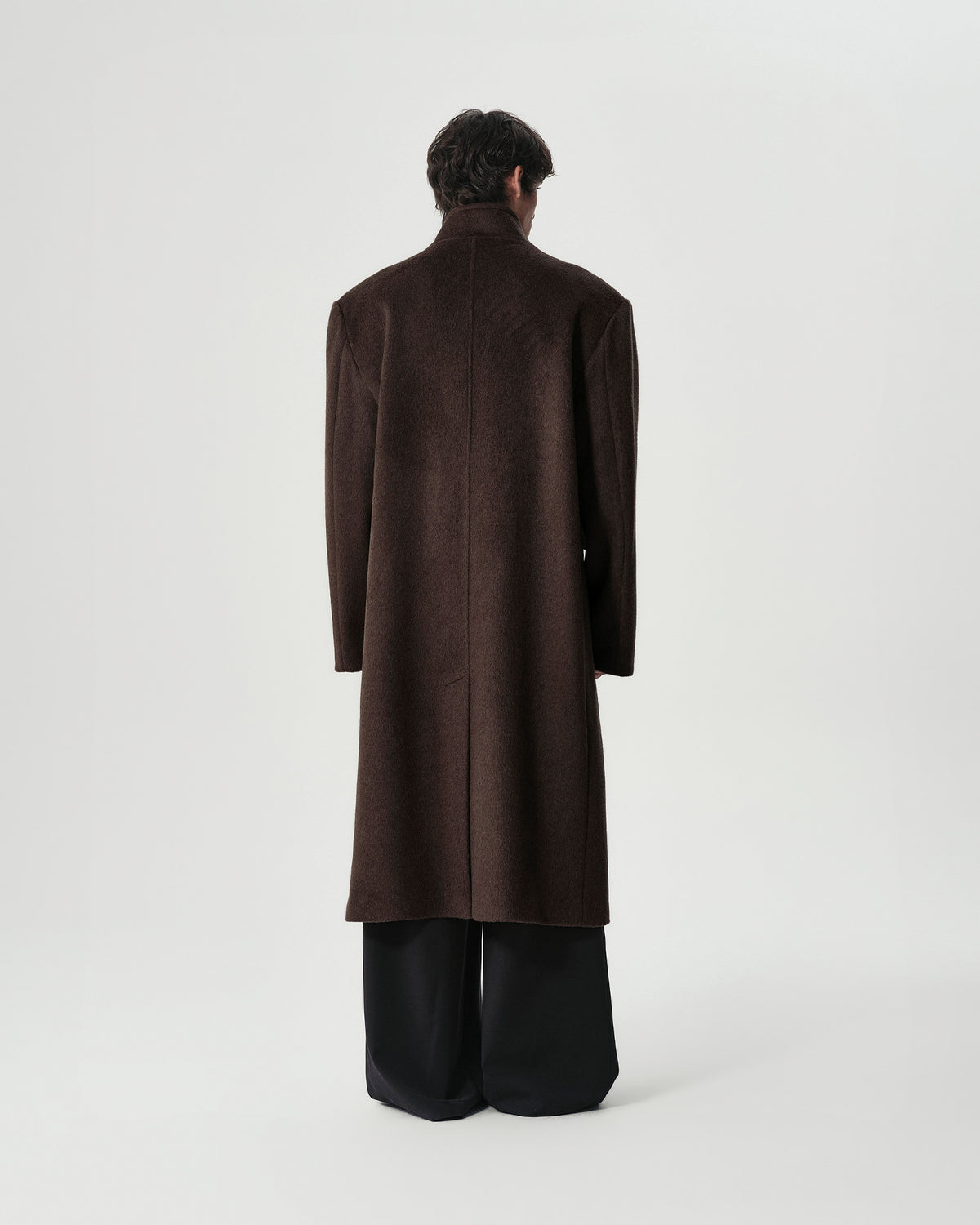 Funnel Neck Wool Coat