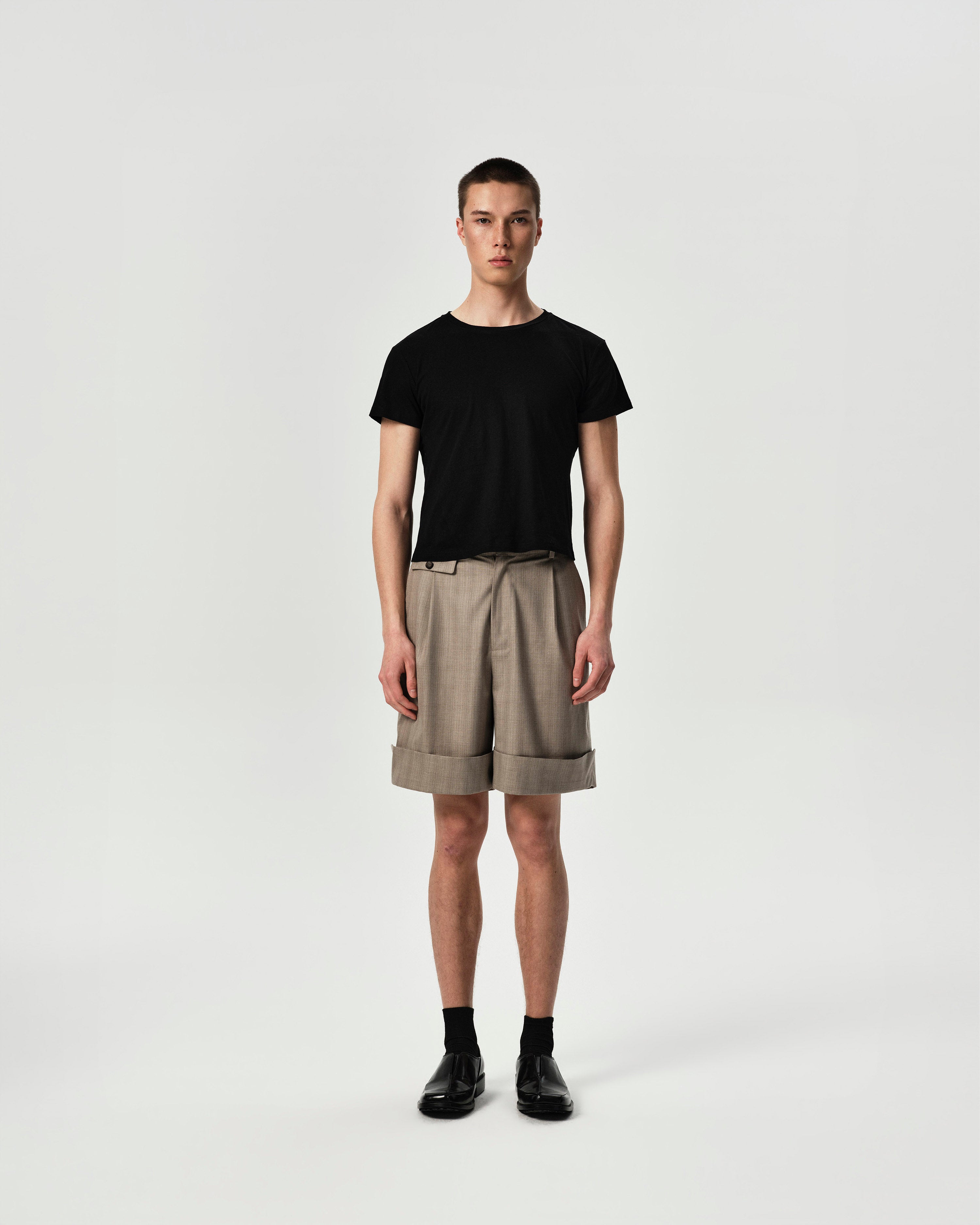 Cuff Pleated Shorts