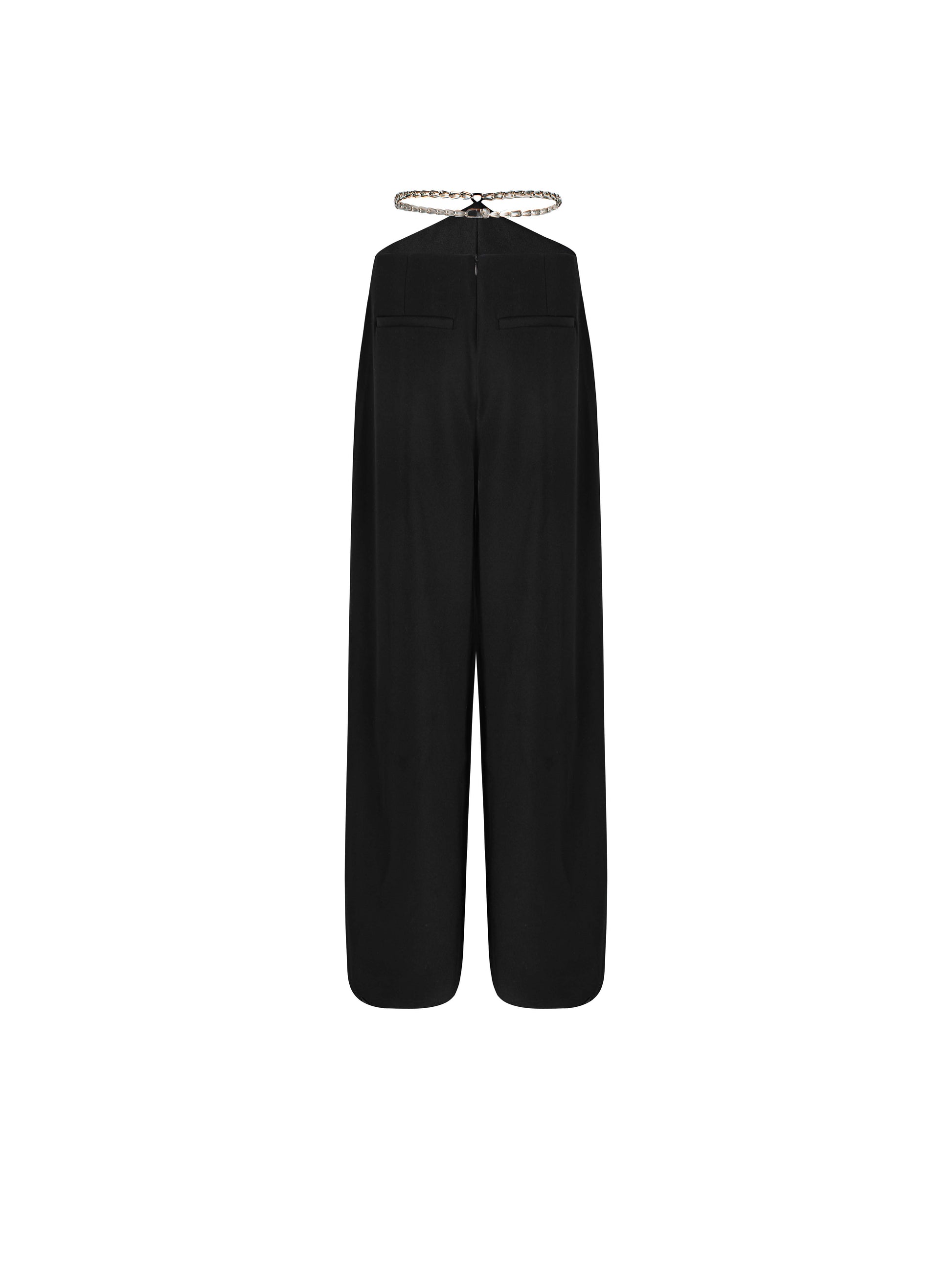 Black trousers with chain drape detail