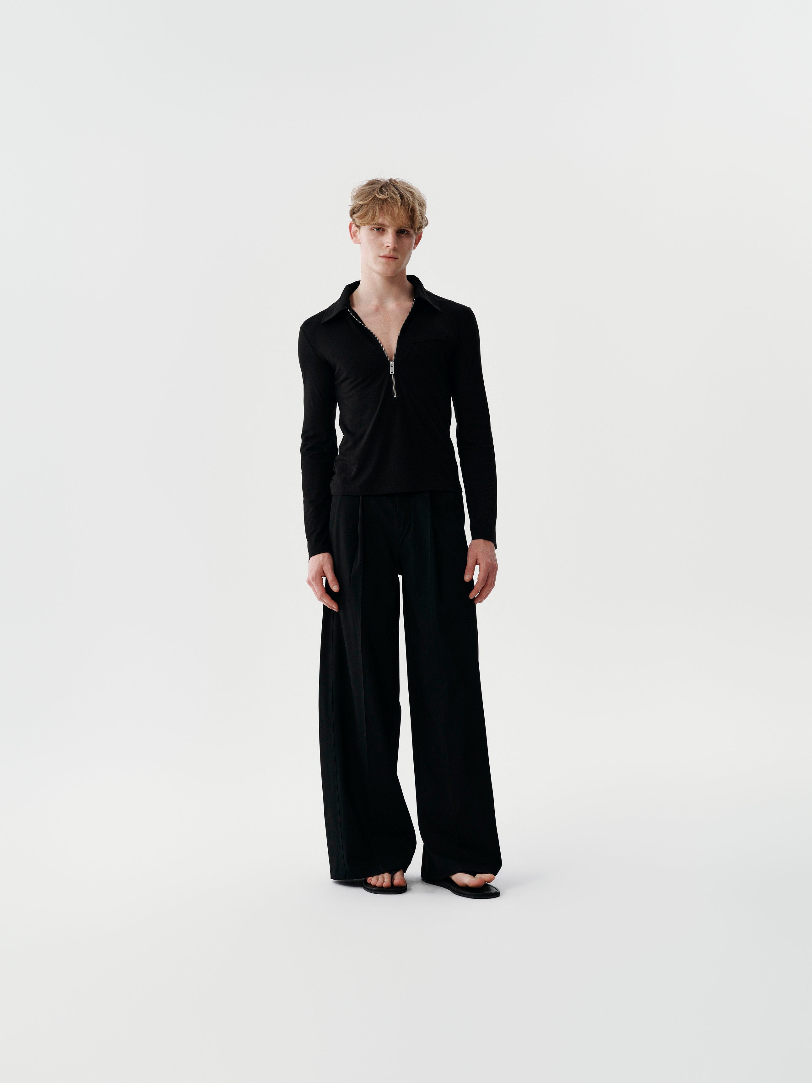 Vector Zip Base Layer in White
