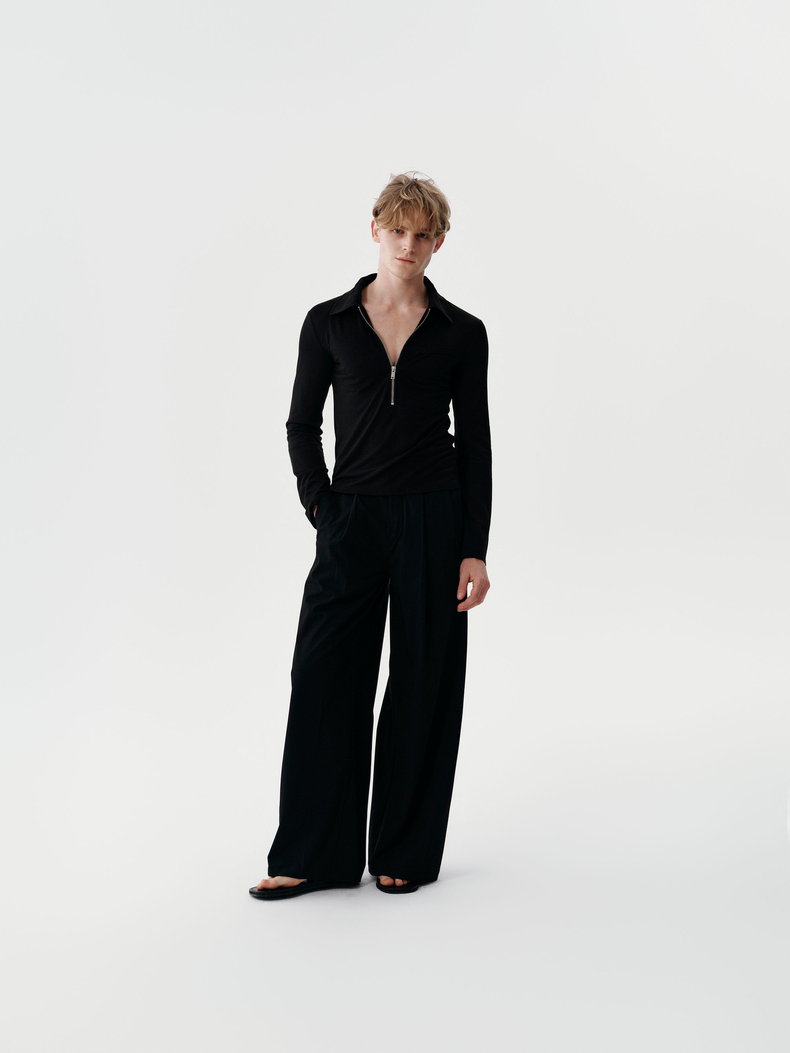 Vector Zip Base Layer in White