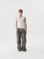 Tension Line Nylon Pants in Black