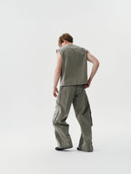 Tension Line Nylon Pants in White