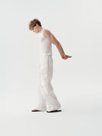Tension Line Nylon Pants in White