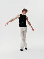 Tension Line Nylon Pants in White