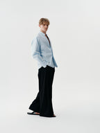 Cut Collar Shirt in Black