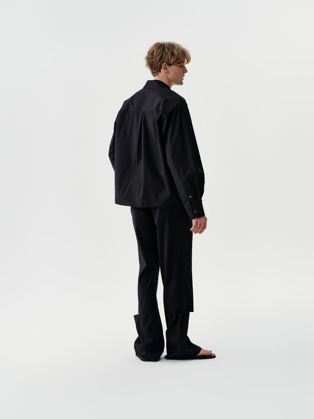 Side Opening Trousers in Black