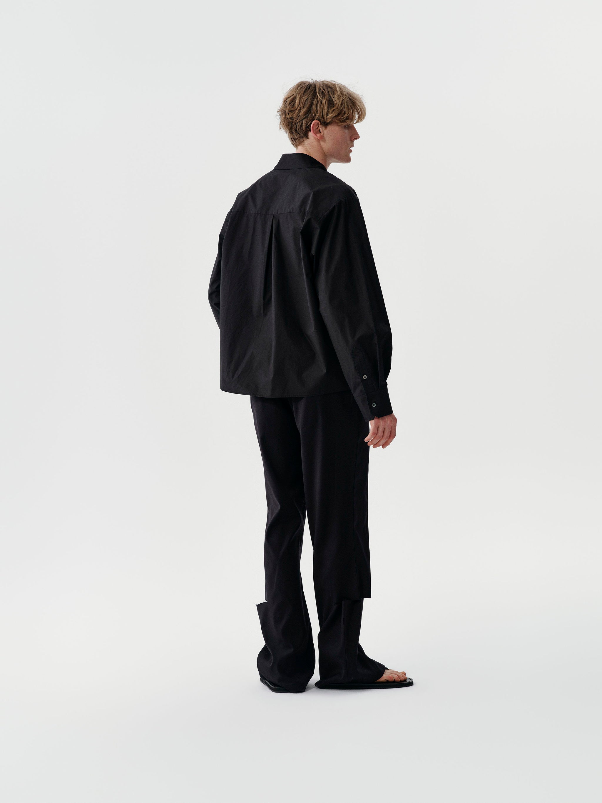 Side Opening Trousers in Black