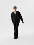 Side Opening Trousers in Black