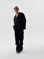 Side Opening Trousers in Black