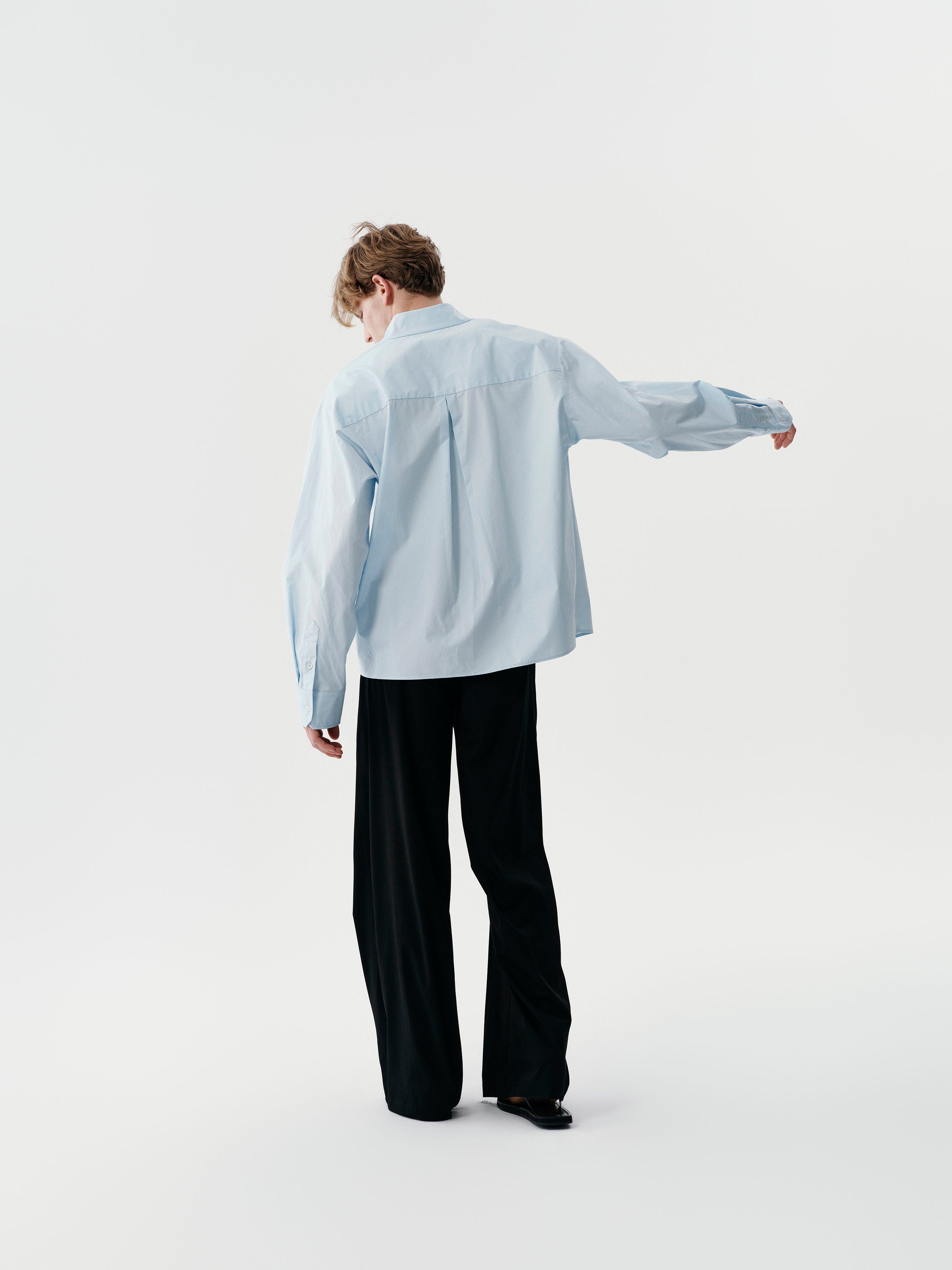 Cut Collar Shirt in White