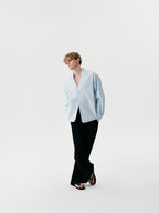 Cut Collar Shirt in White