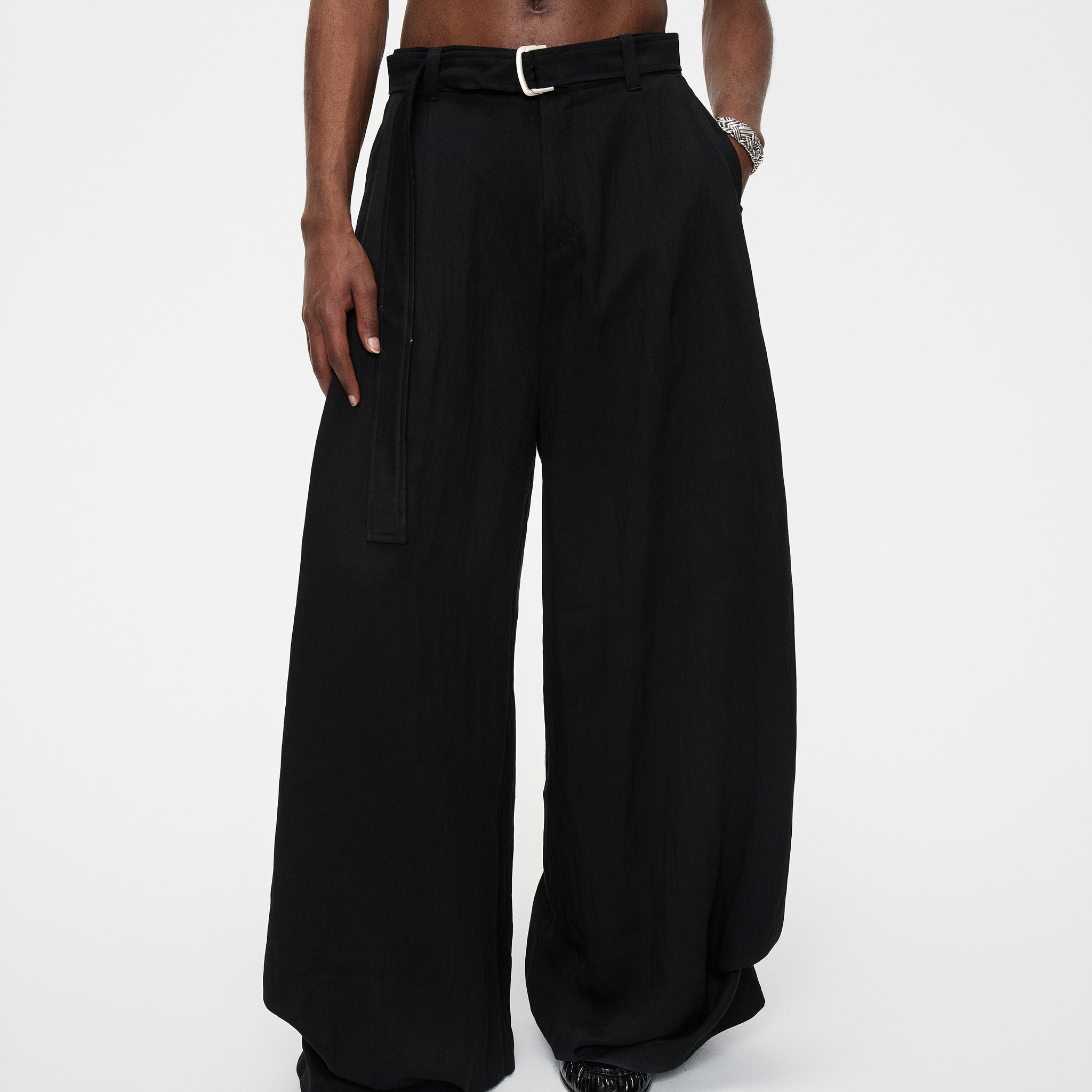 Draped Pleated Pants