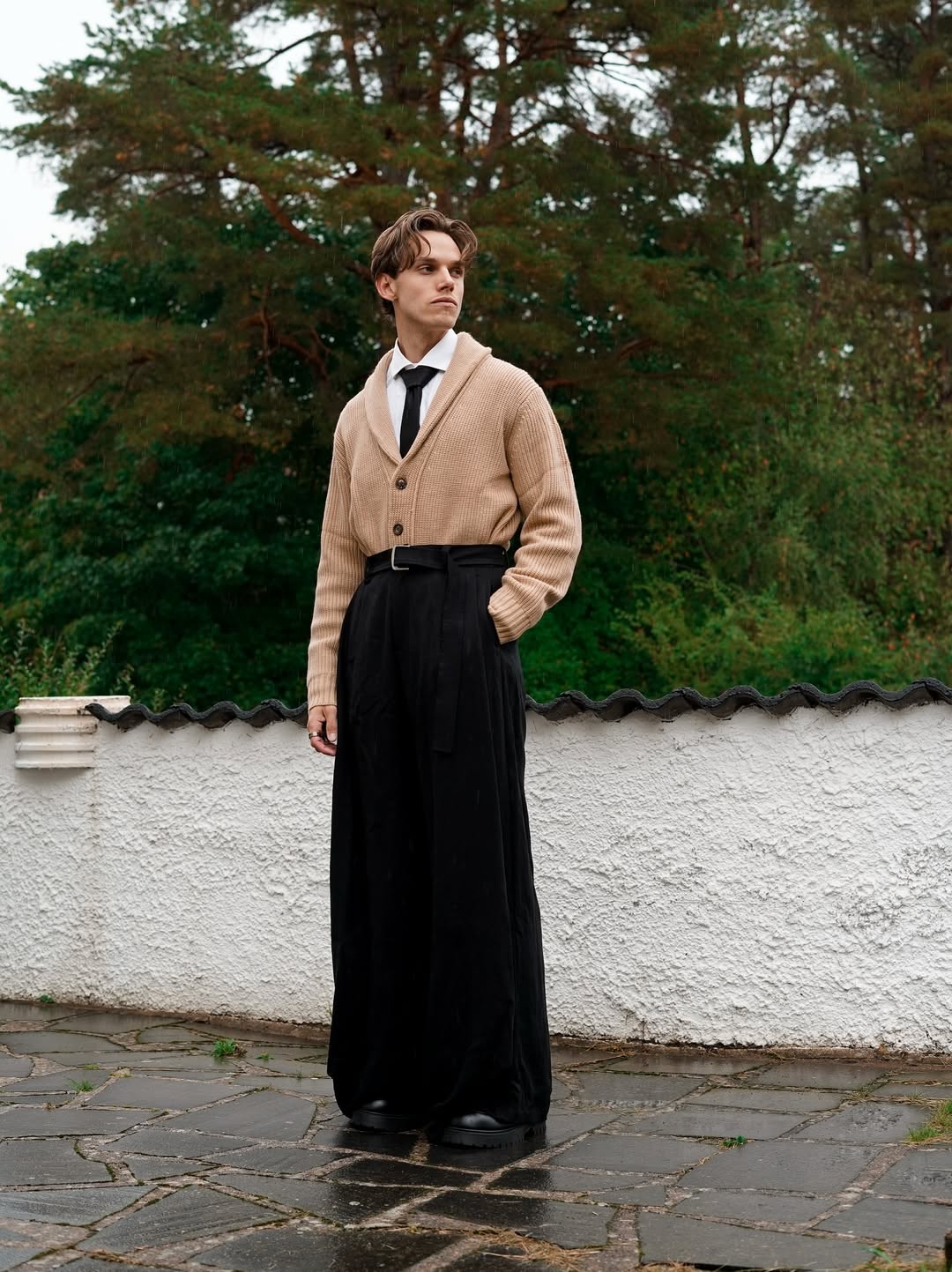 Draped Pleated Pants