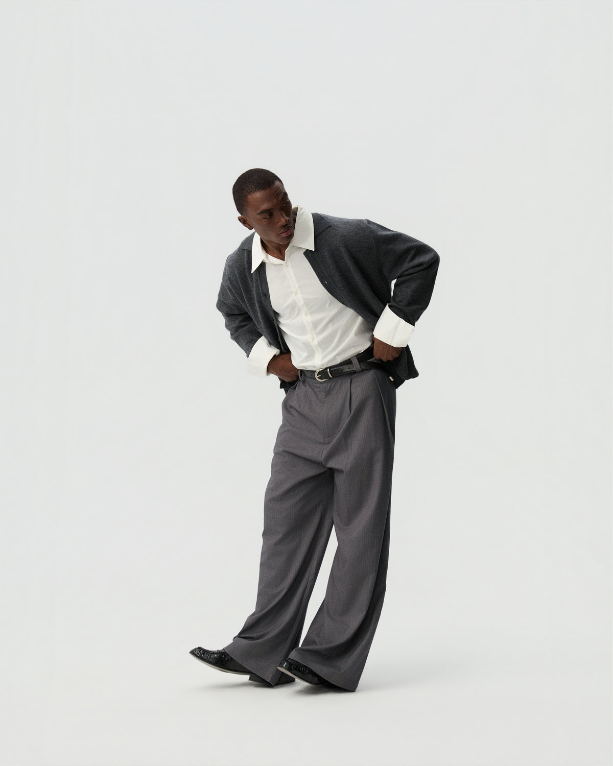 Split-fit Cardigan — styling view