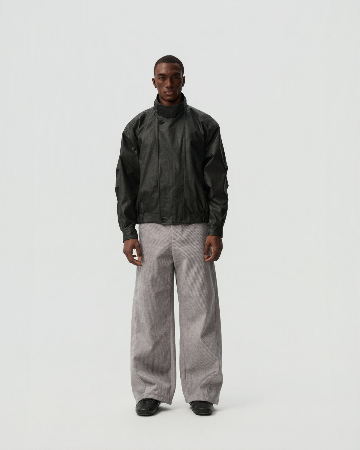 Coated Canvas Jacket — styling view