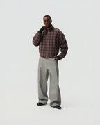 Composed High-neck Jacket - Grid — styling view