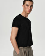 Angle Cropped Tee in Black