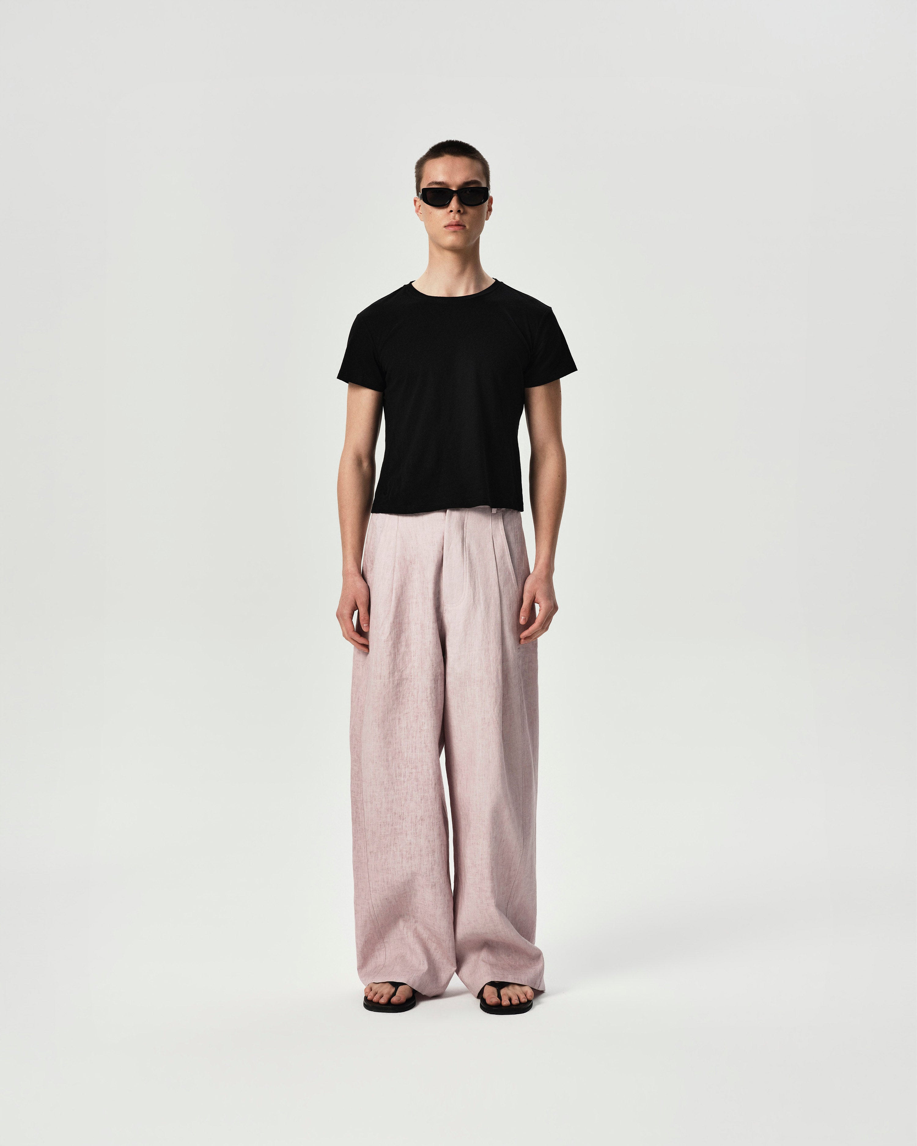 Angle Cropped Tee in Black, main view