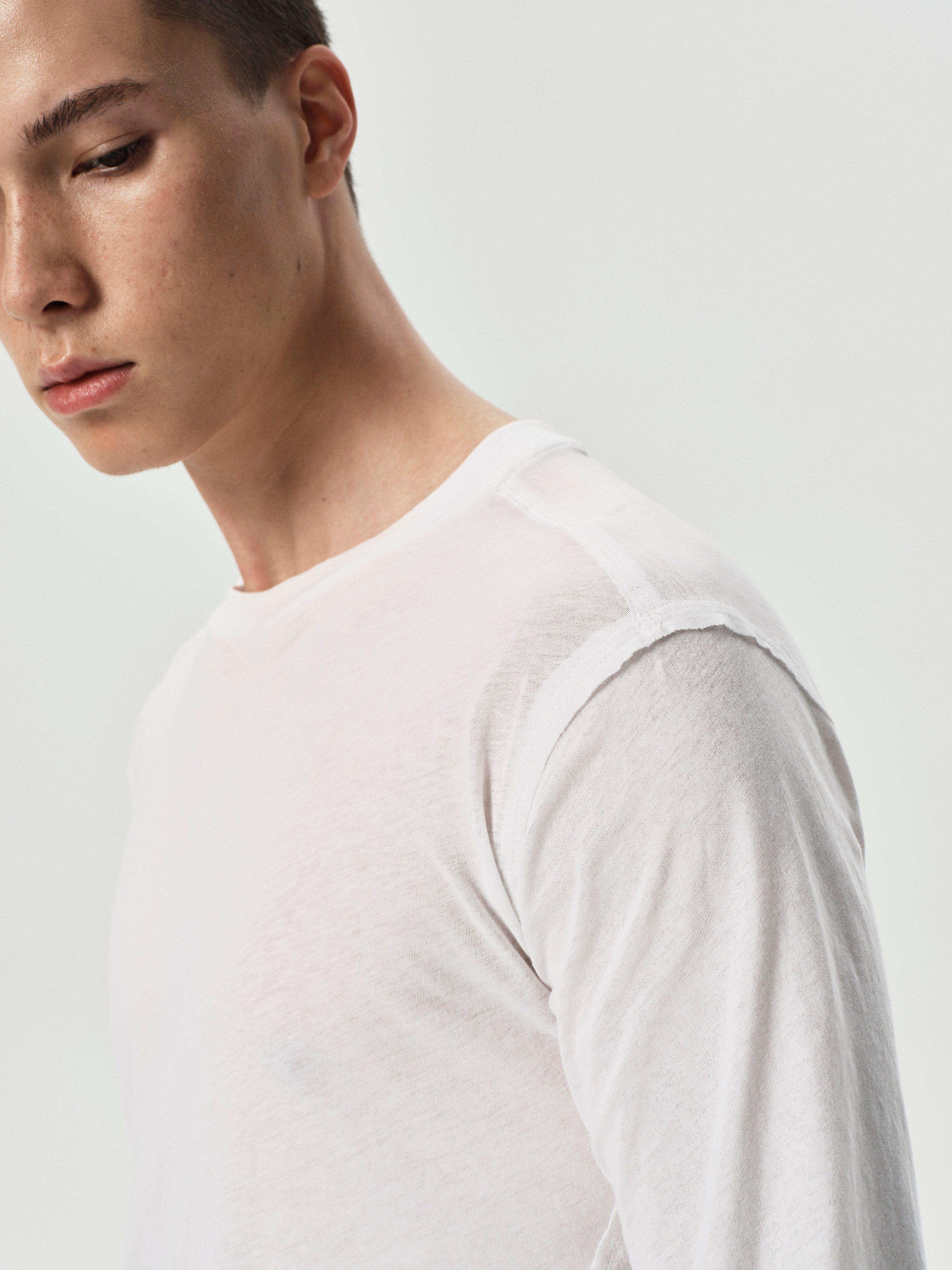 Structure Long Sleeve in White
