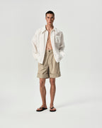 Cuff Pleated Shorts in White
