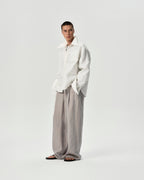 Linen Pleated Pants in White