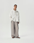 Linen Pleated Pants in White