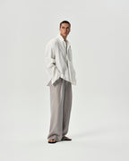Linen Pleated Pants in White