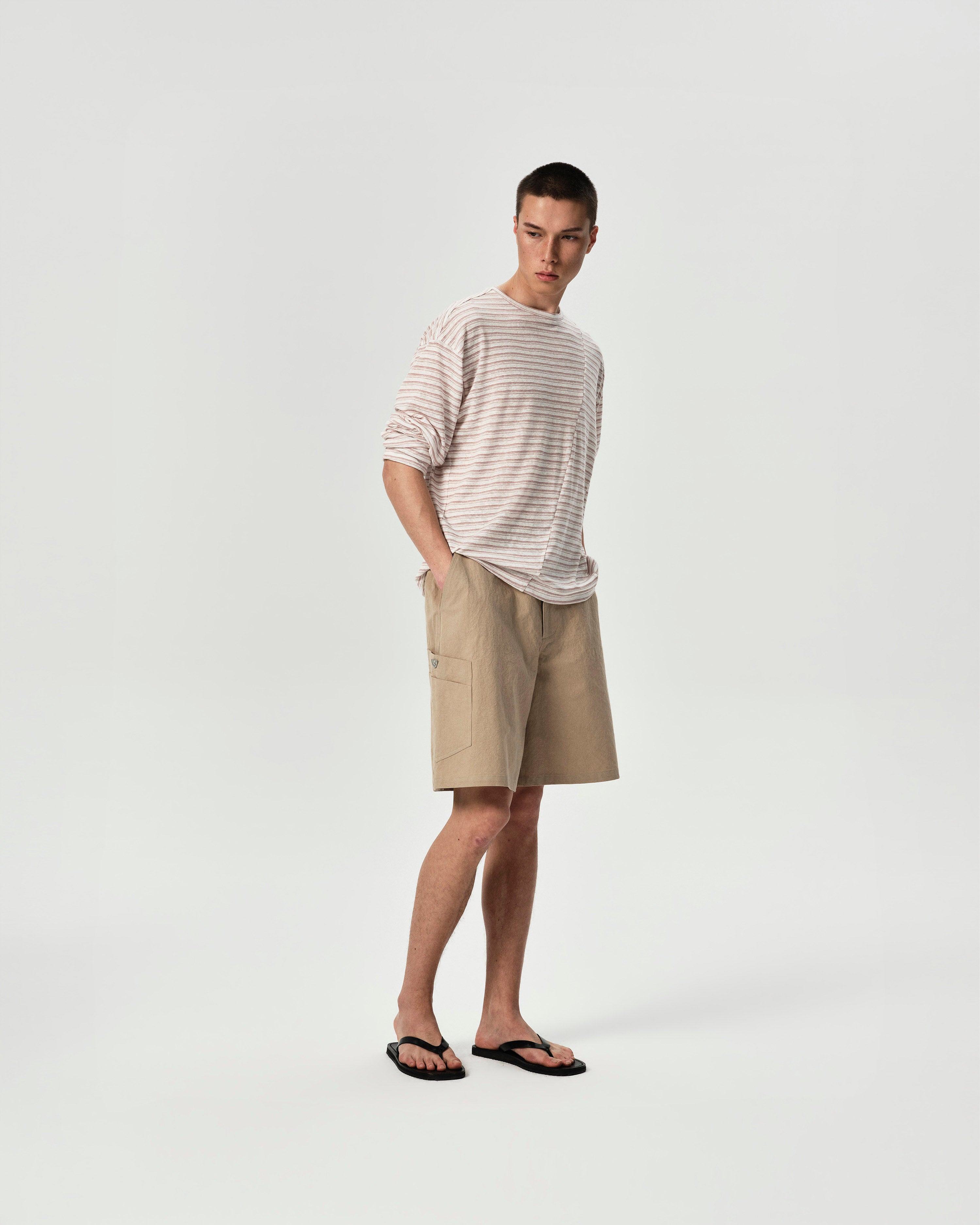 Shift Stripe Long Sleeve in BarePink