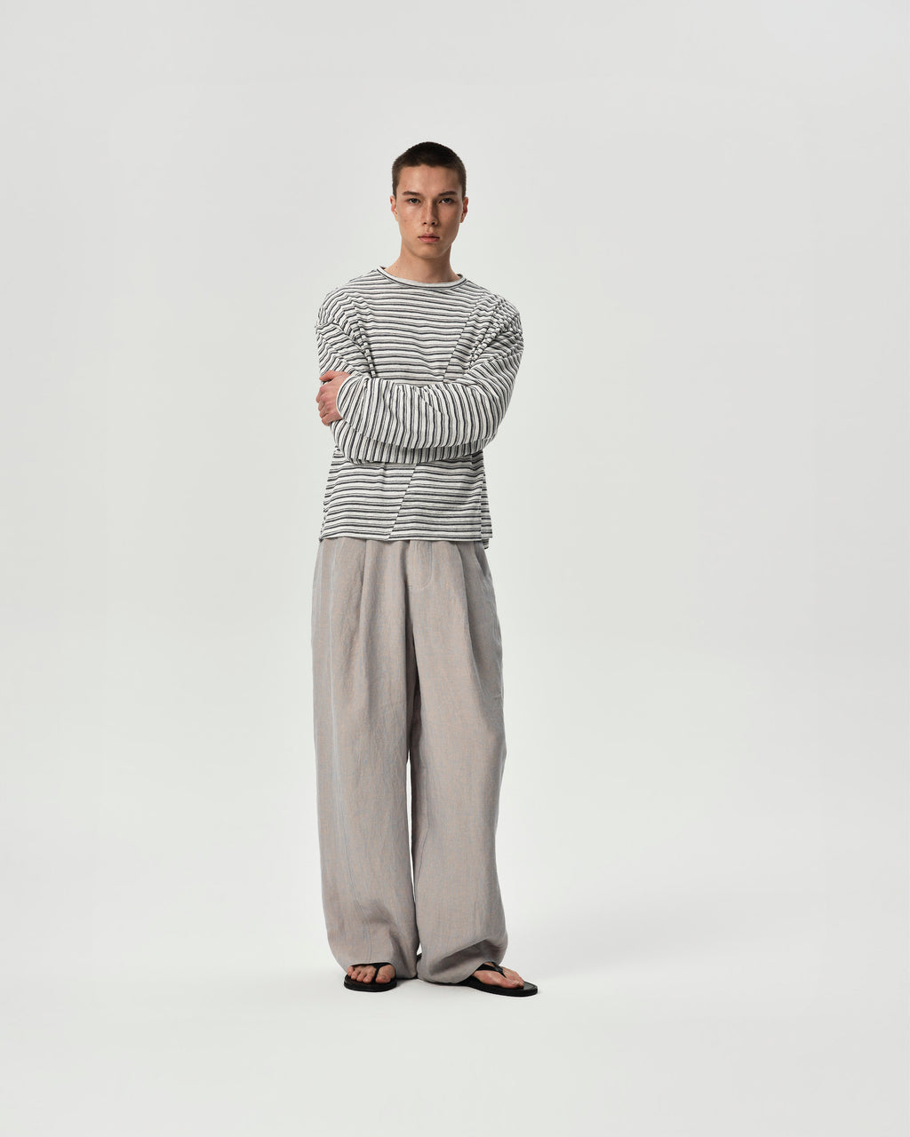 Shift Stripe Long Sleeve in BarePink