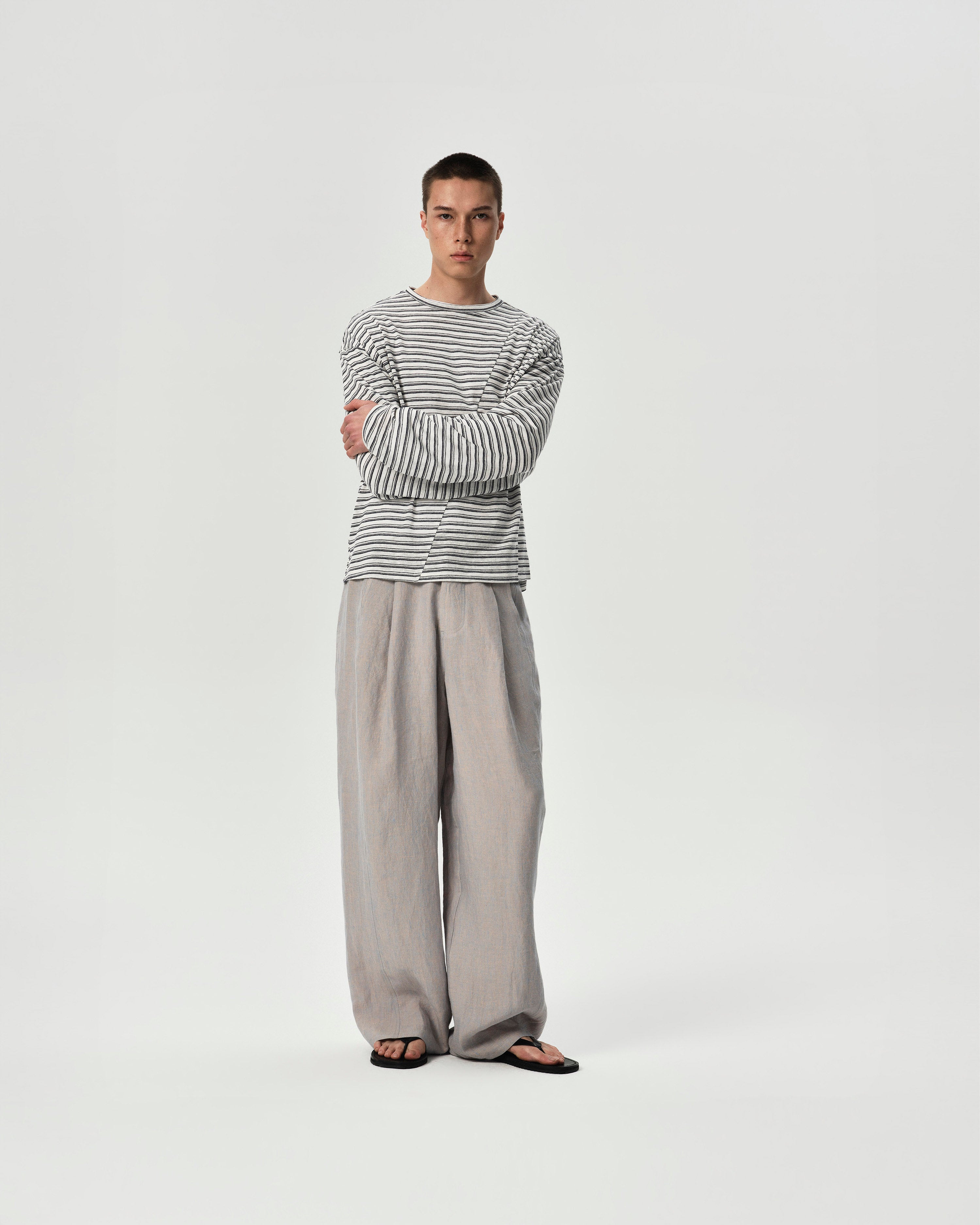 Shift Stripe Long Sleeve in BarePink