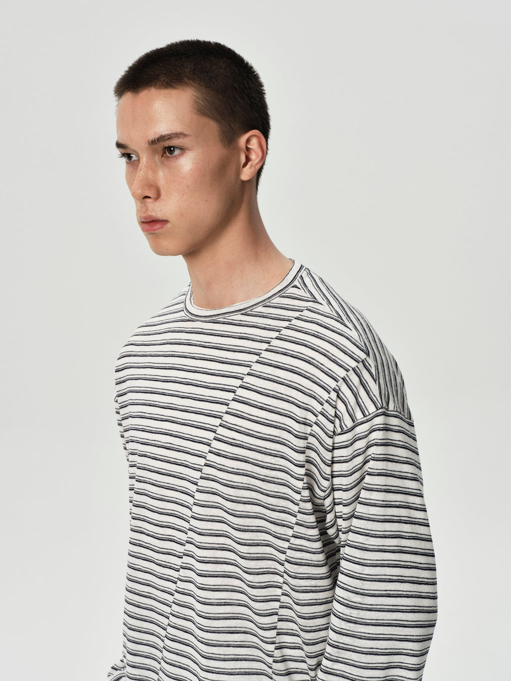 Shift Stripe Long Sleeve in BarePink