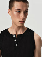Henley Tank in Black