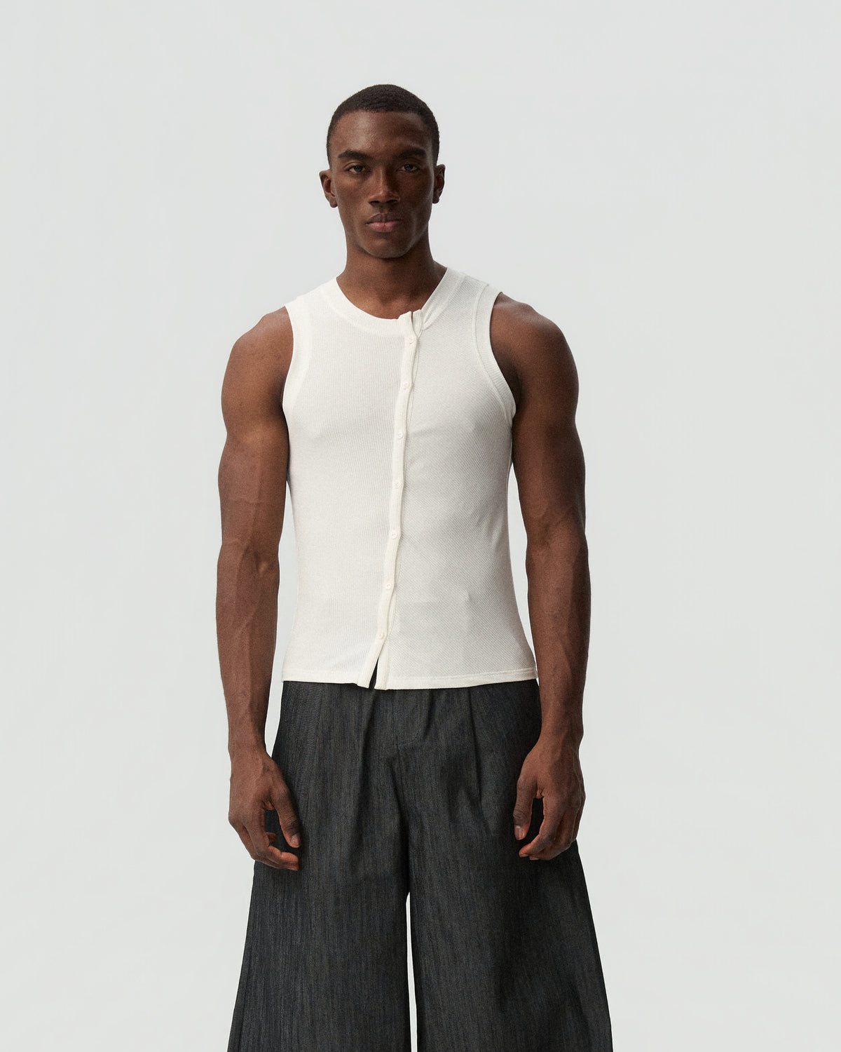 Shift Button Knit Vest — product view