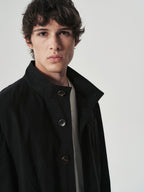 Waxed Field Coat in Black