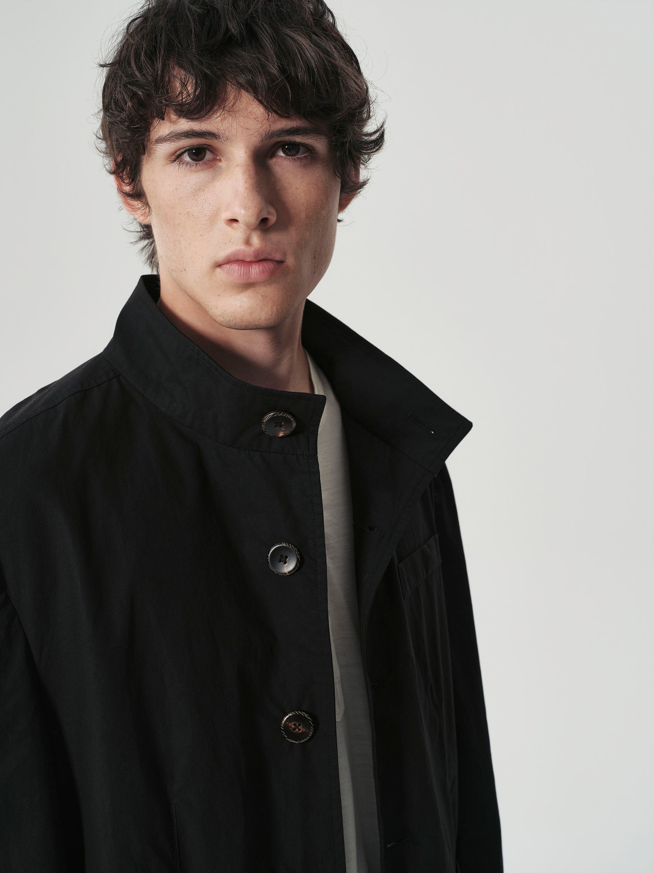 Waxed Field Coat in Black