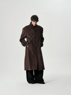Funnel Neck Wool Coat