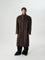 Funnel Neck Wool Coat
