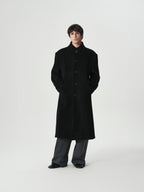 Funnel Neck Wool Coat
