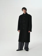 Funnel Neck Wool Coat