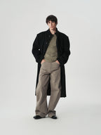 Funnel Neck Wool Coat