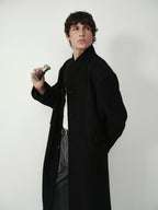 Funnel Neck Wool Coat