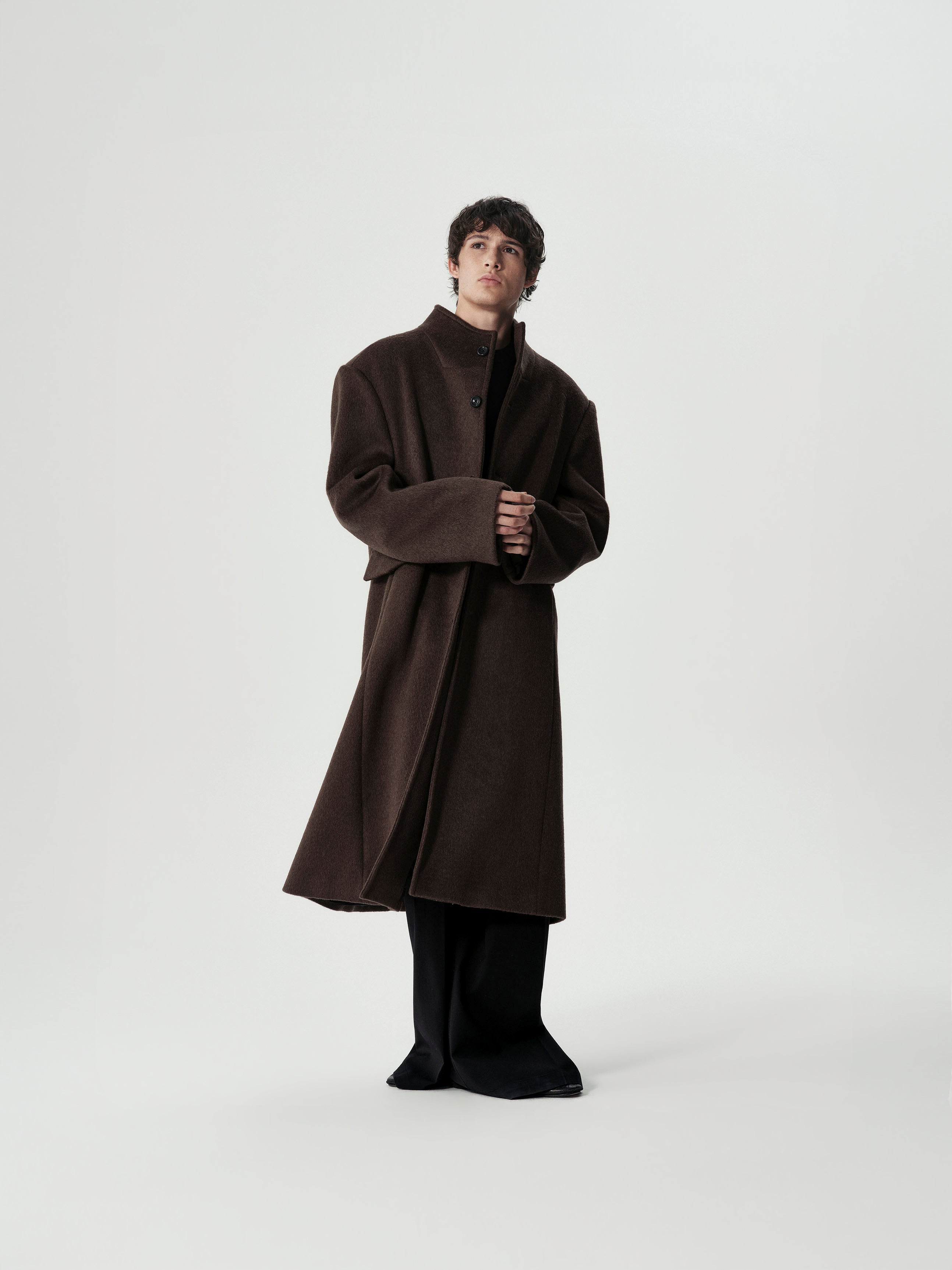 Funnel Neck Wool Coat, main view